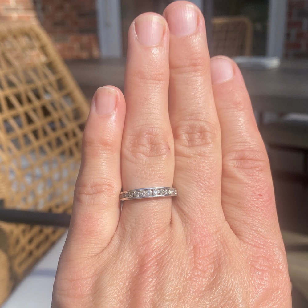 Forever Bride 10 KT white gold 1/2 CTTW diamond Channel Set diamond Ring ๐ - Picture 9 of 13